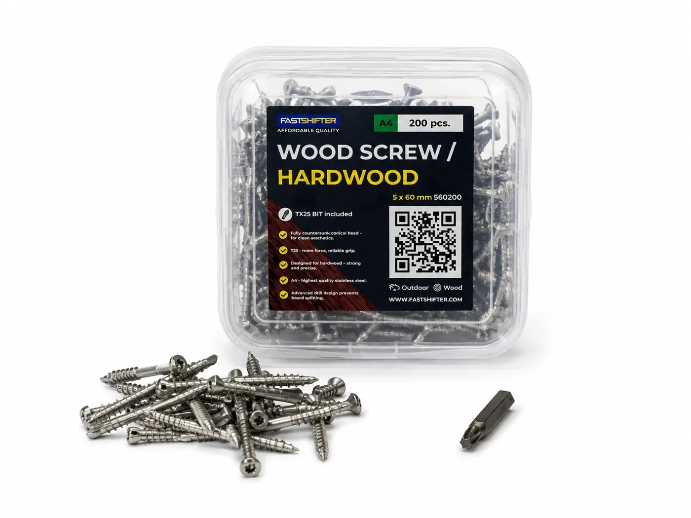 Fastshifter A4 Hardwood Screw 5×60mm – 200 pcs